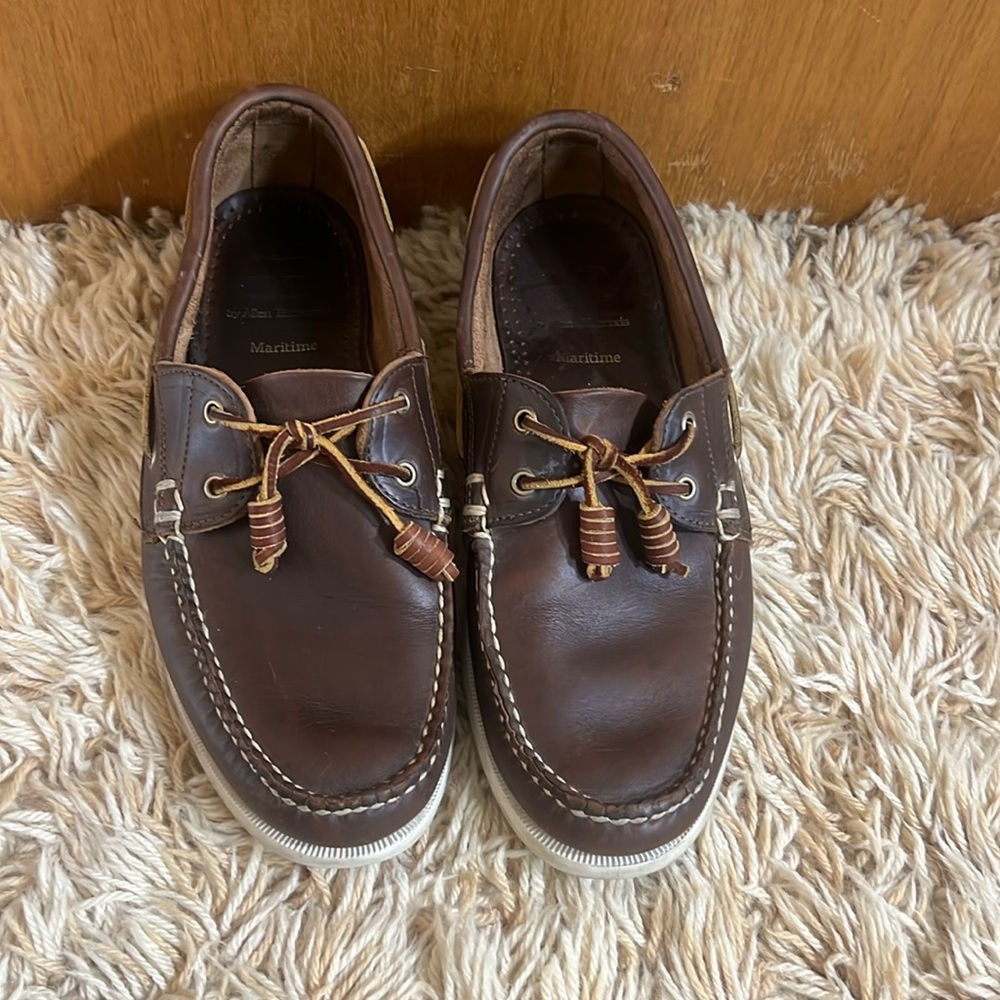 AE by Allen Edmonds Maritime Leather Two Eyed Boat Shoes Size 8.5 M